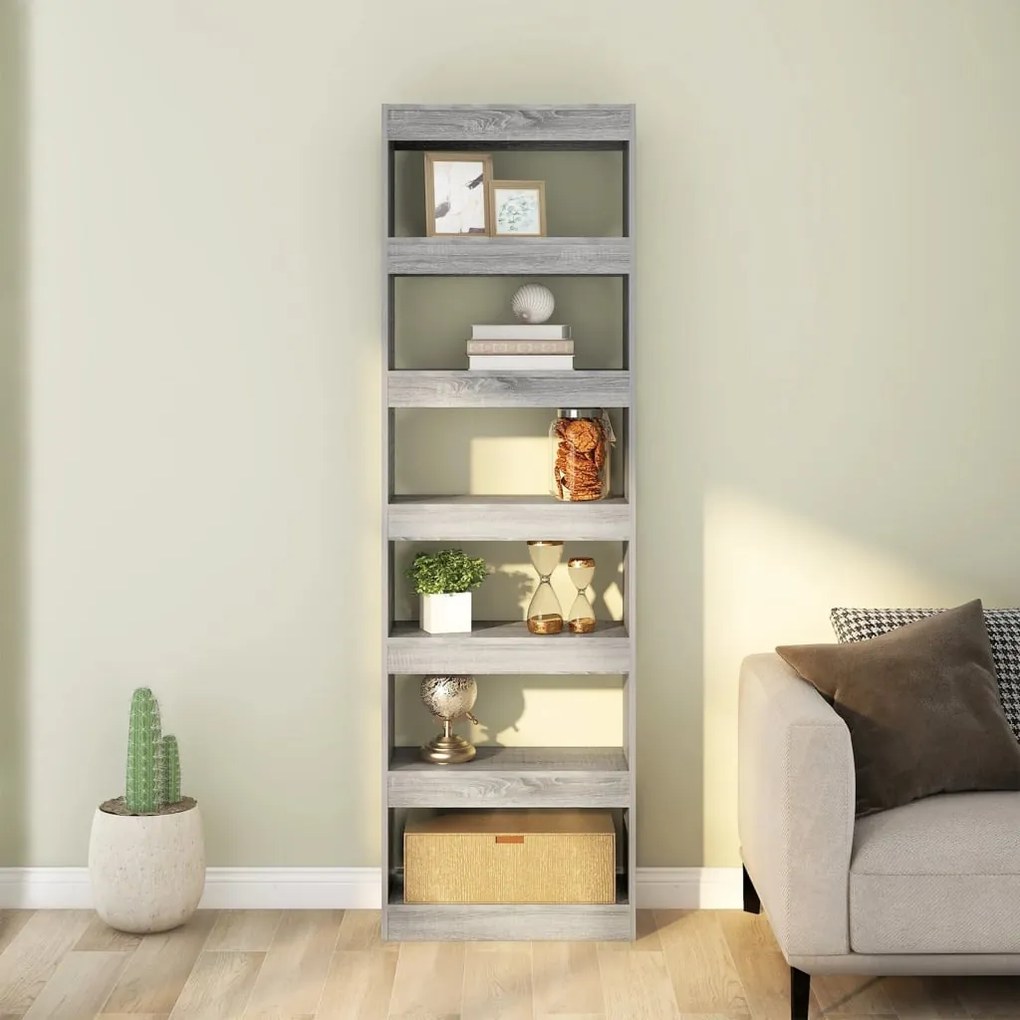 Libreria/divisorio grigio sonoma 60x30x198 cm