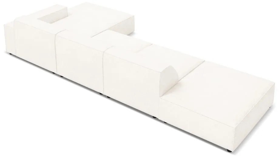 Divano angolare beige in tessuto bouclé (angolo destro) Jodie - Micadoni Home