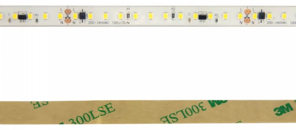 Strisce LED 220V 16W/m, 120lm/W, chip Lumileds, Dimmerabile, tagl. 10cm – 5m Colore Bianco Freddo 6.000K