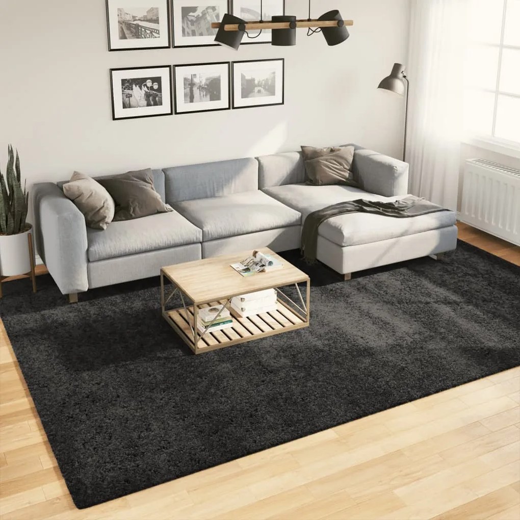 Tappeto Shaggy Pamplona Pelo Lungo Moderno Antracite 240x340cm /