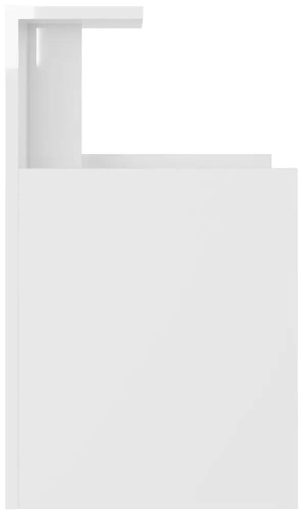 Comodino bianco lucido 40x35x60 cm in truciolato