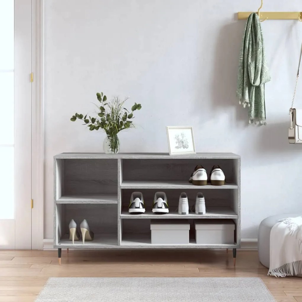 Scarpiera Grigio Sonoma 102x36x60 Cm İn Legno Multistrato /