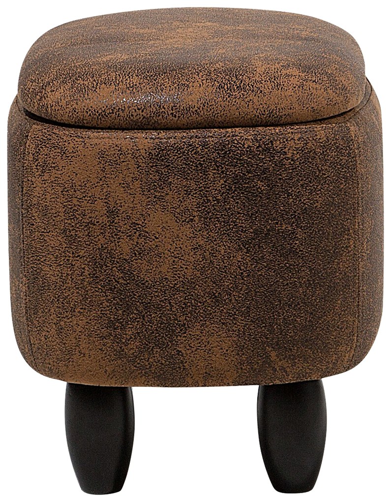 Pouf in tessuto similpelle marrone chiaro HIPPO Beliani