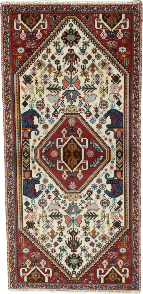 Shiraz Tappeto persiano 70 x 160 Beige (Iran) Annodato A Mano