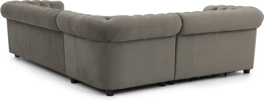 Divano angolare grigio allungabile (con penisola a sinistra/a L) con rivestimento in velluto York Blik – Ropez