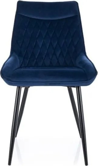 Sedia Agat in velluto blu navy Blu86/nero