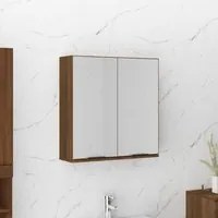 Armadietto a Specchio da Bagno Rovere Marrone 64x20x67 cm 817068