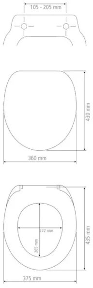 WENKO 154008100-WC sedile per WC VALENCIA 43x36 cm bianco/argento