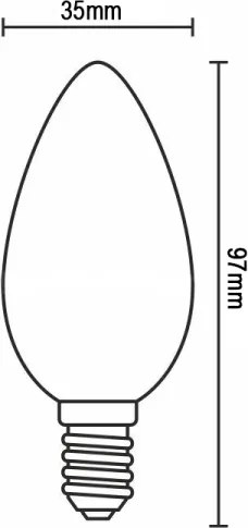 Lampadina LED a filamento C37 E14/6W/230V 4000K