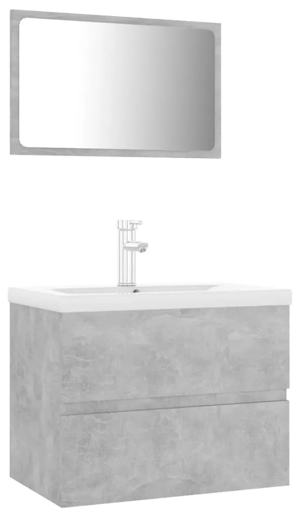 Set mobili da bagno grigio cemento in truciolato