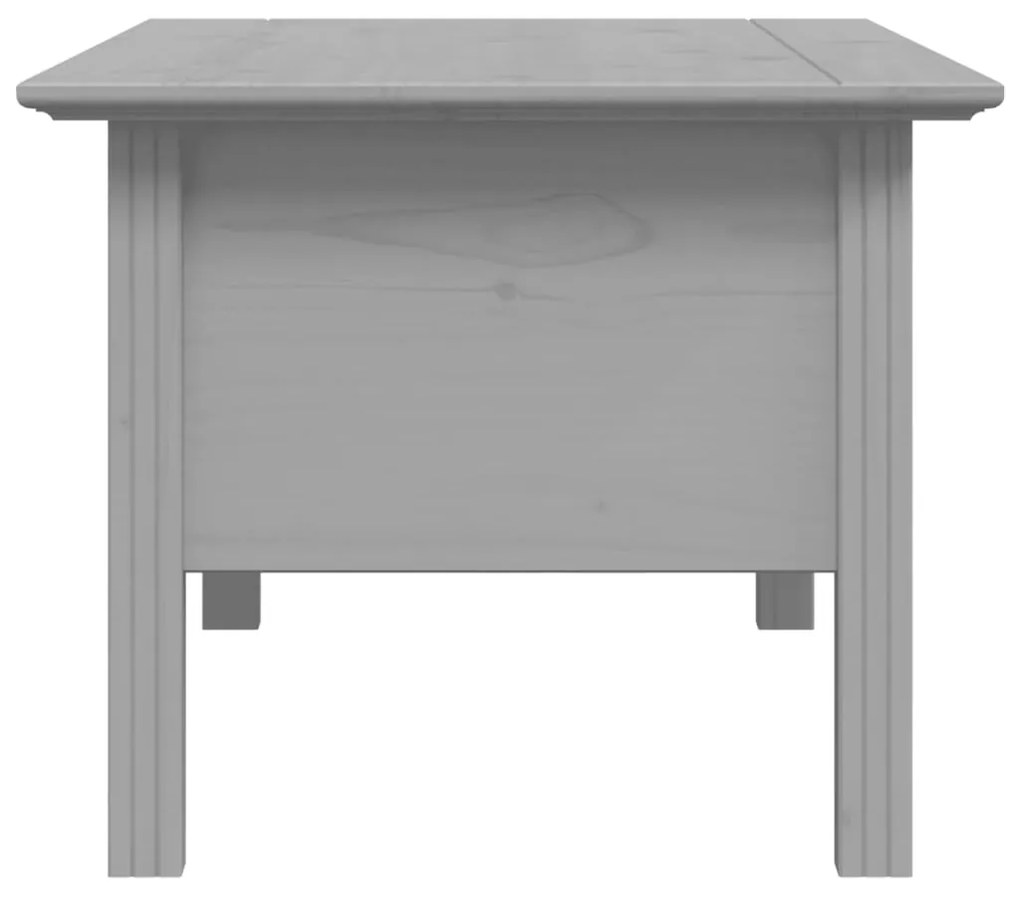 Tavolino da salotto bodo 100x55x45cm legno massello pino grigio