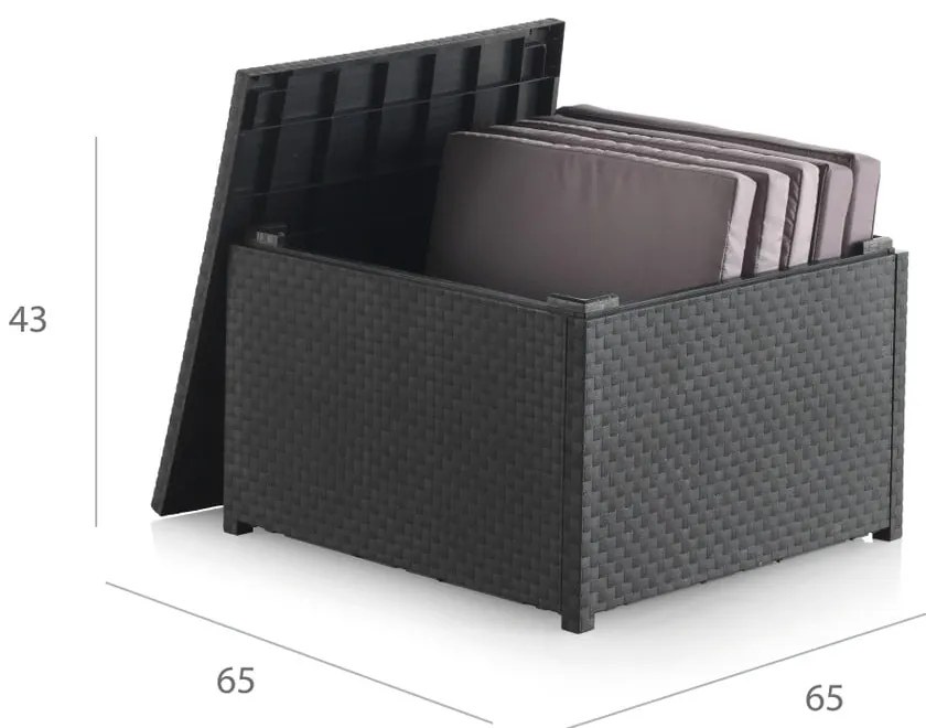 Tavolino da esterno grigio in rattan 56x56 cm - Juinsa