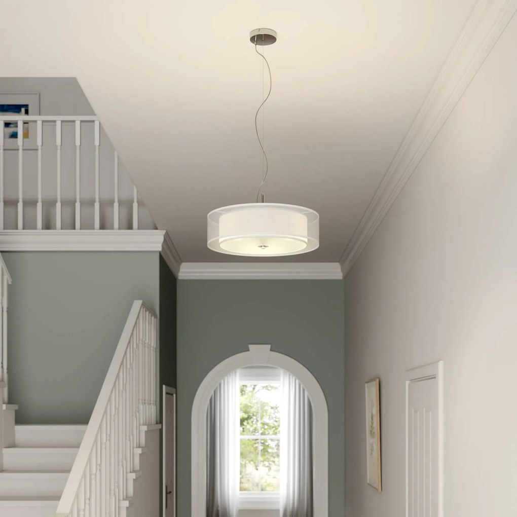 Lampada a sospensione Pikka Lindby, dimmerabile, Bianco / Opale, Soggiorno / Sala da pranzo, Metallo, Moderno, Lampada a sospensione