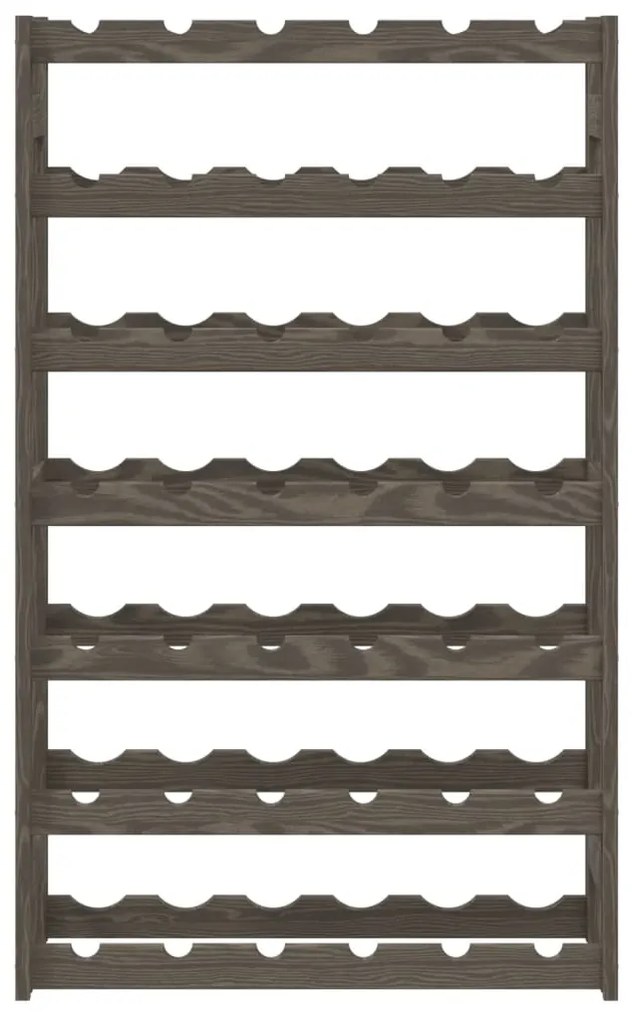 Portabottiglie per 42 bottiglie grigio legno massello di pino