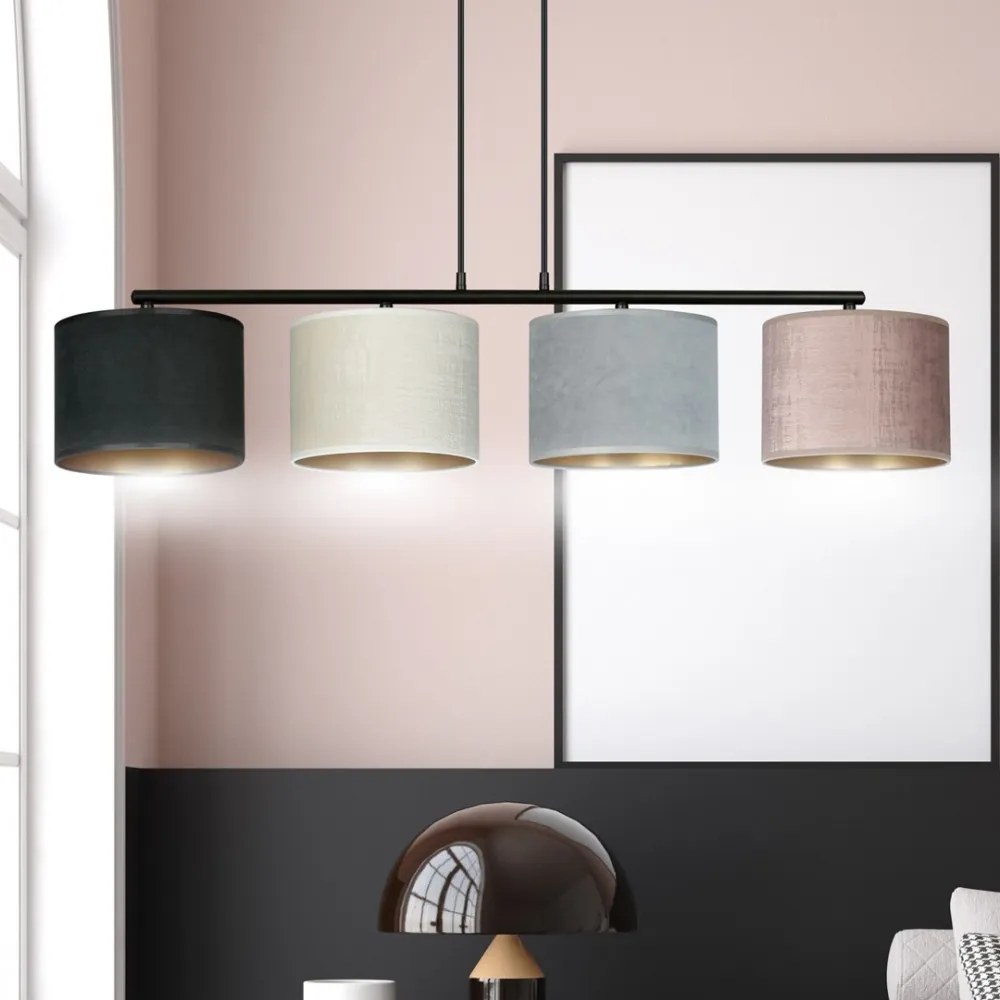 Lampadario a Sospensione Hilde 4 MIX E27 Colore del corpo Nero