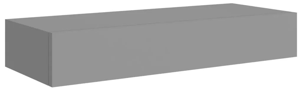 Scaffale con cassetti da parete grigio 60x23,5x10 cm in mdf