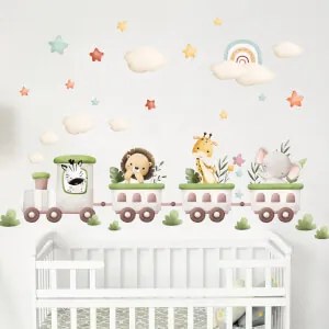 Adesivi murali - Treno con animali | Inspio