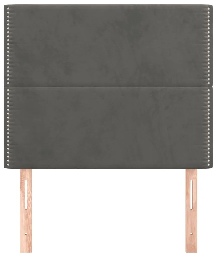 Testiere 2 pz grigio scuro 100x5x78/88 cm in velluto