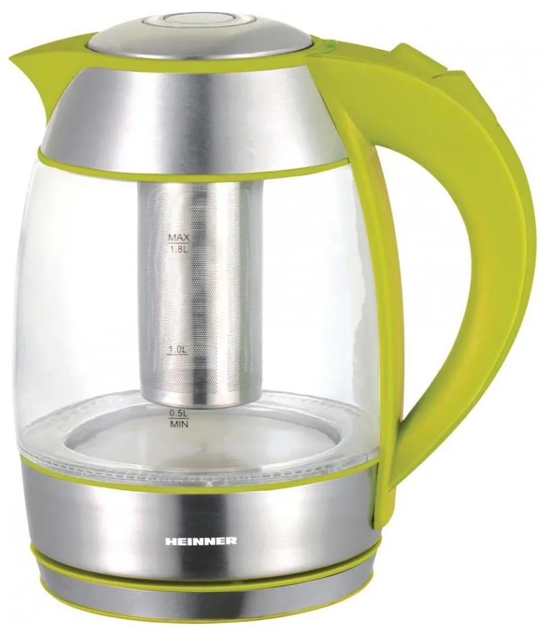 Heinner HEK-TF2200GR - Bollitore elettrico 1,8 l 2200W/230V verde/cromo opaco