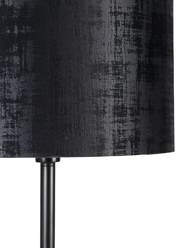 Lampada da terra moderna con paralume nero 40 cm - Simplo