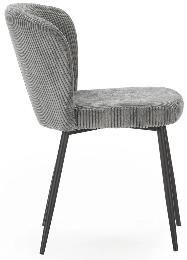 Set di 4 sedie da pranzo in velluto a coste grigio Megan - Marckeric