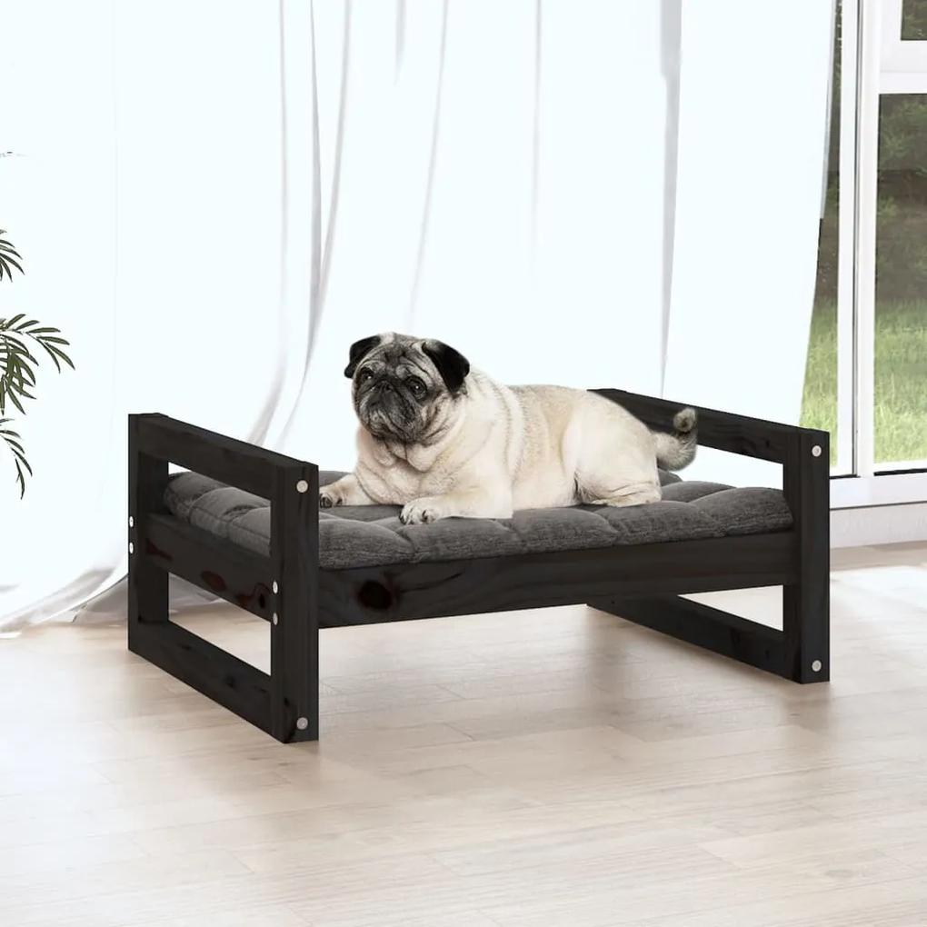 Cuccia per cani nera 65,5x50,5x28cm in legno massello di pino