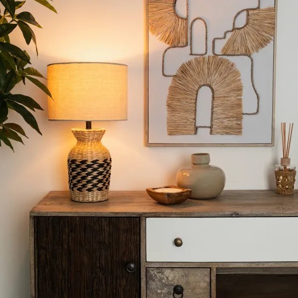 Atmosphera - Lampada da tavolo MENA 1xE27/40W/230V giacinto d'acqua