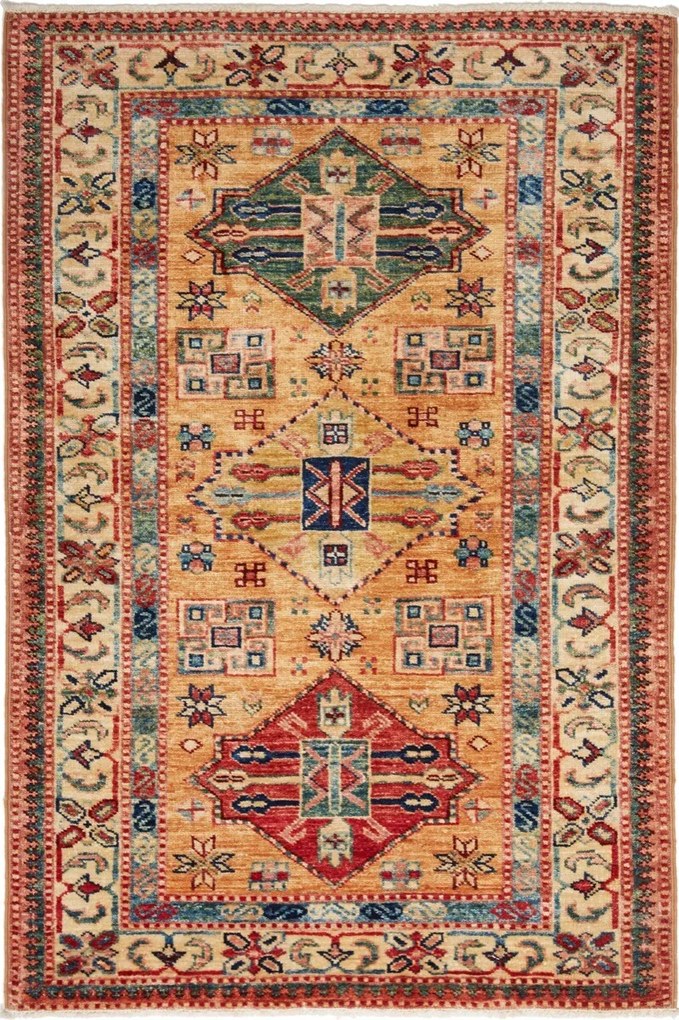 Kazak Tappeto 120 x 80 Giallo (Pakistan) Annodato A Mano