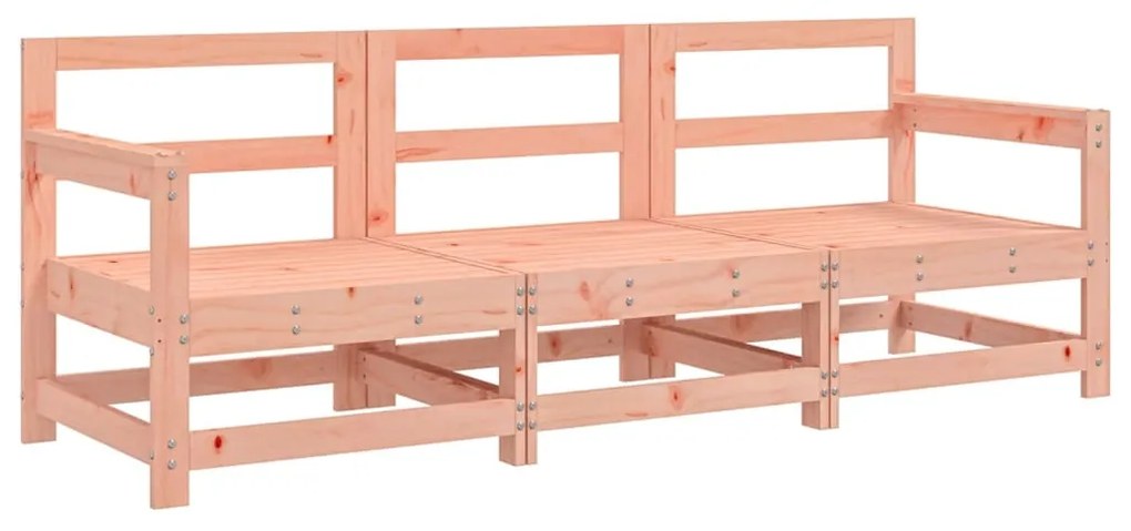 Set salotto da giardino 3 pz in legno massello di douglas