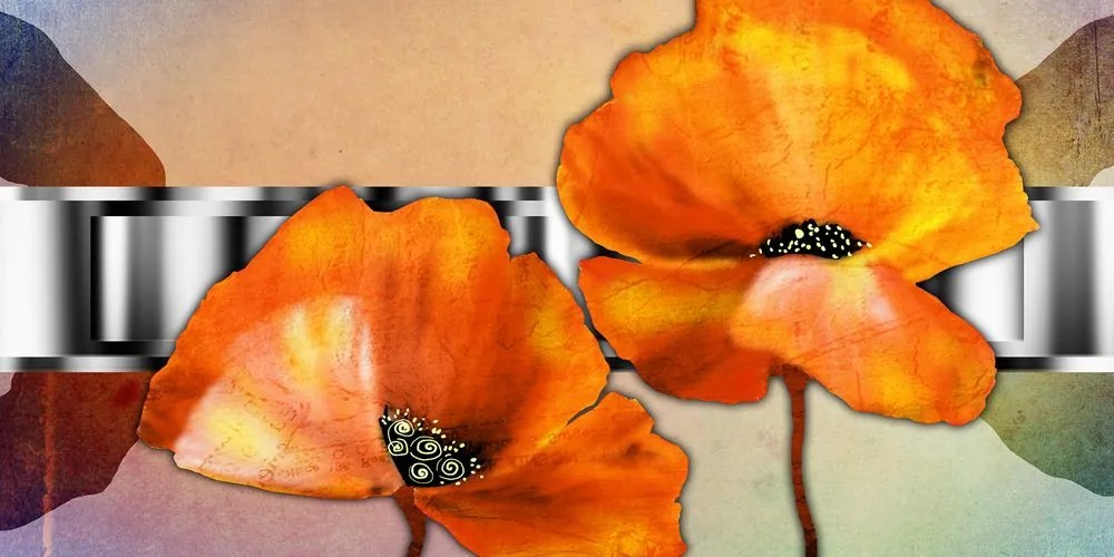 Quadro su tela – Fiori in stile orientale