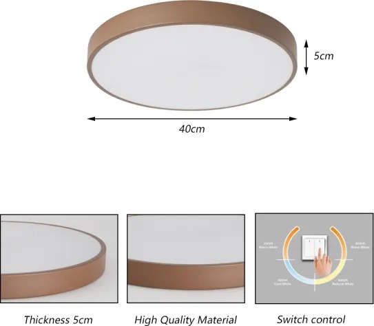 Brilagi - Plafoniera LED POOL LED/48W/230V 3000/4000/6000K 40 cm marrone