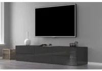 Mobile da soggiorno Porta TV, Made in Italy, Credenza per TV da salotto a 1 anta e 4 cassetti, cm 170x40h35, Antracite lucido