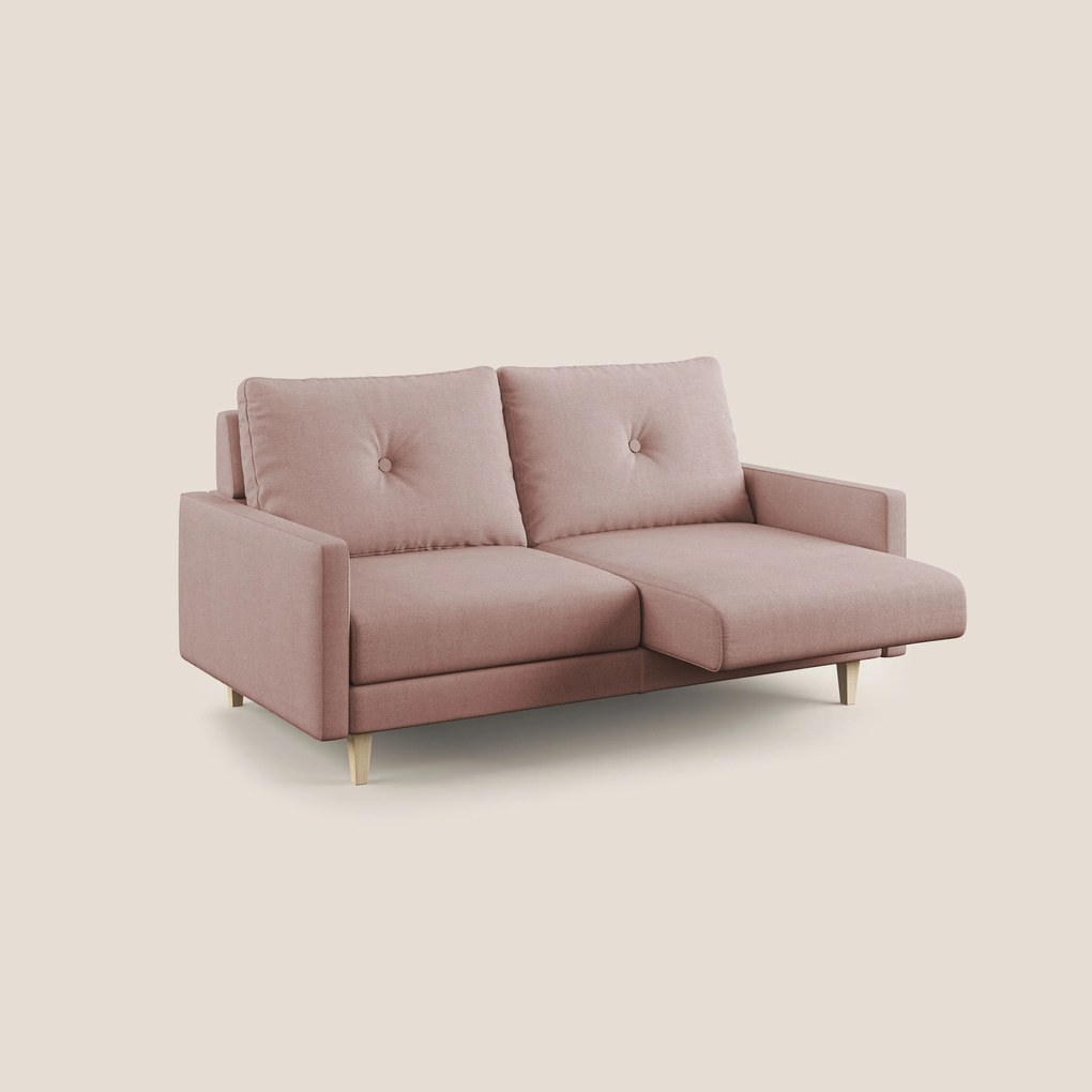 Matisse divano con sedute allungabili e schienali in piuma d'oca in tessuto smacchiabile T17 rosa