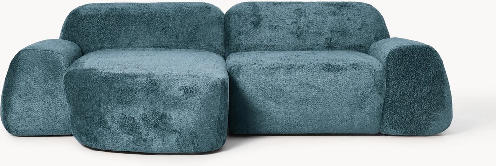 Divano angolare componibile 3 posti in teddy bouclé Wolke