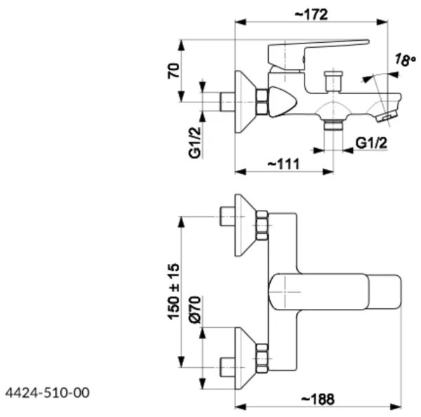 KFA Armatura 4424-510-00 - Set da bagno con rubinetto AGAT cromo lucido