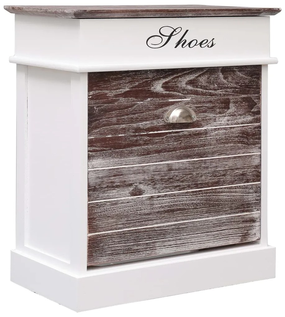 Scarpiera Marrone 50x28x58 Cm İn Legno Di Paulownia /