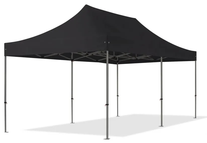 TOOLPORT 3x6 m gazebo pieghevole PVC, PREMIUM acciaio, nero - (600120)