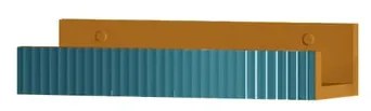 Mensola per bagno Niwa L 40 cm laccato opaco senape con vetro blu pacifico