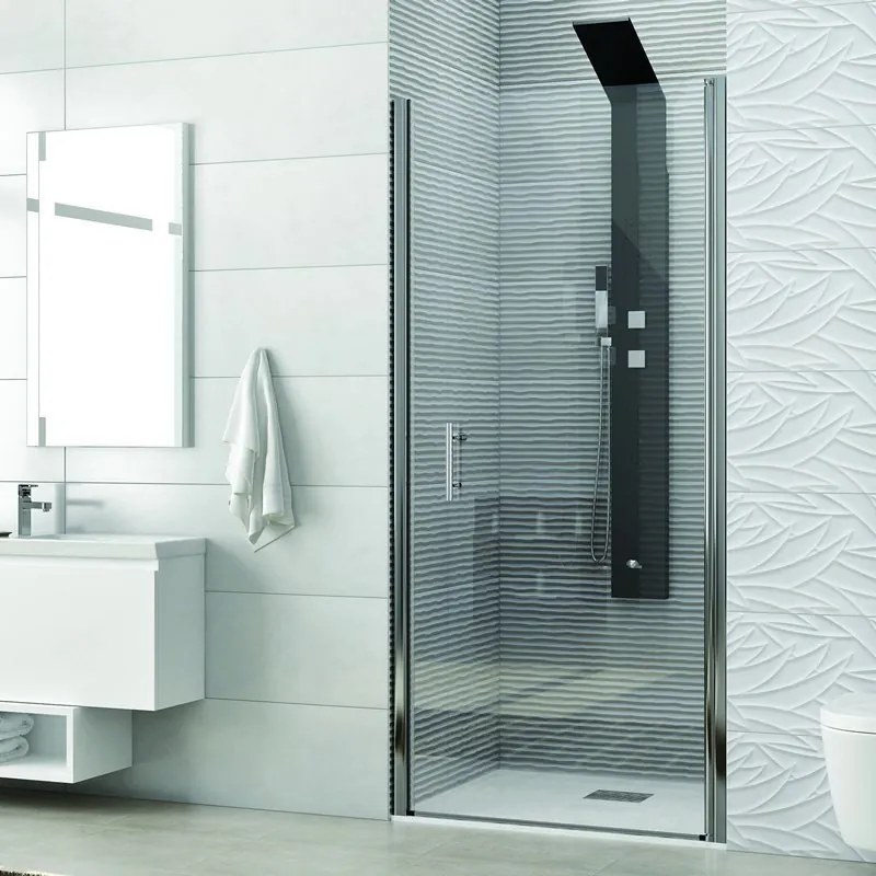 Kamalu - Box doccia porta battente nicchia 70cm vetro trasparente KS2800N