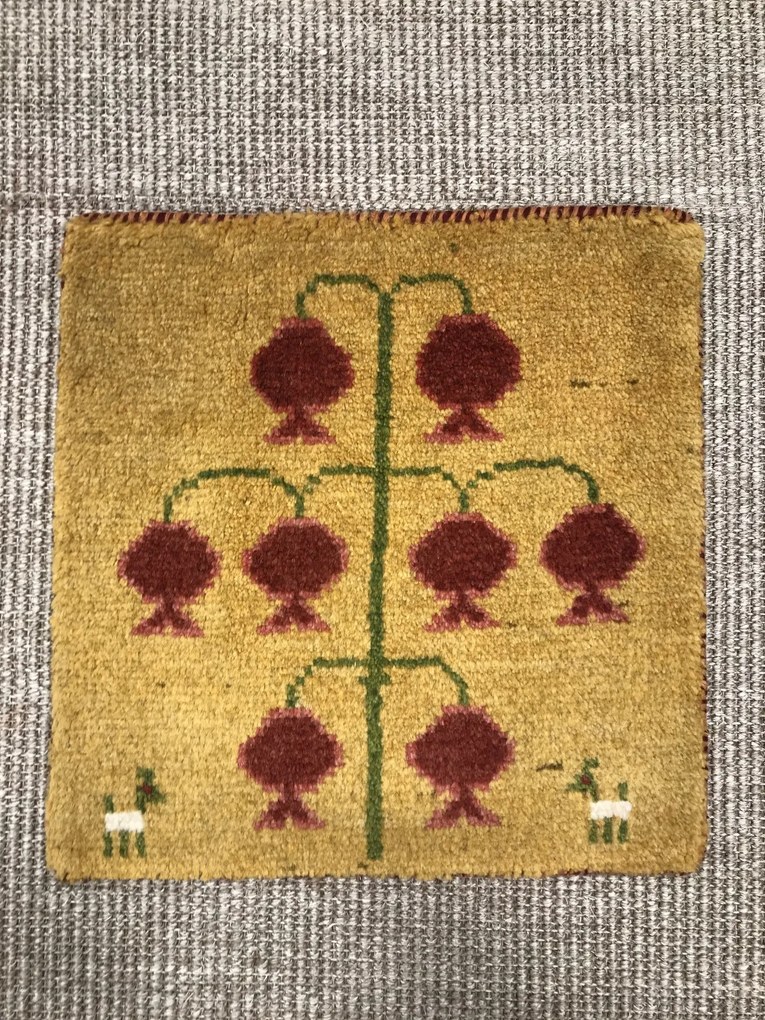 Gabbeh Tappeto persiano 40 x 40 Giallo (Iran) Annodato A Mano