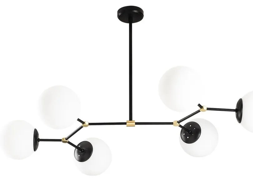 Apparecchio a sospensione nero per 6 lampadine Damar Orizzontale - Opviq lights