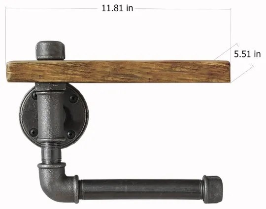 Porta carta igienica con ripiano BORU 30x14 cm abete