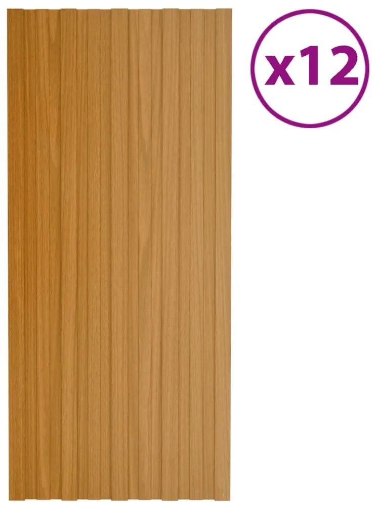 Pannelli Da Tetto 12 Pz İn Acciaio Zincato Naturale 100x45 Cm /