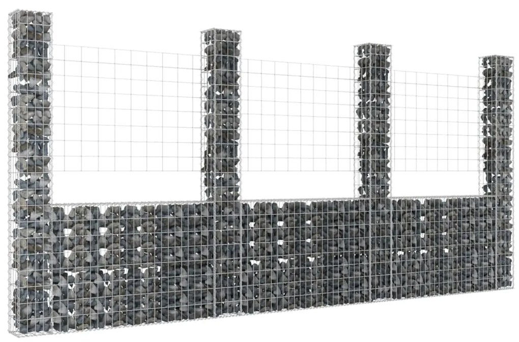 Gabbione A U Con 4 Pali İn Ferro 380x20x200 Cm /