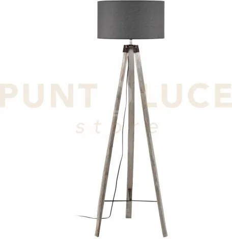 Piantana gallery in legno e tessuto 1 luce attacco e27 51x156cm
