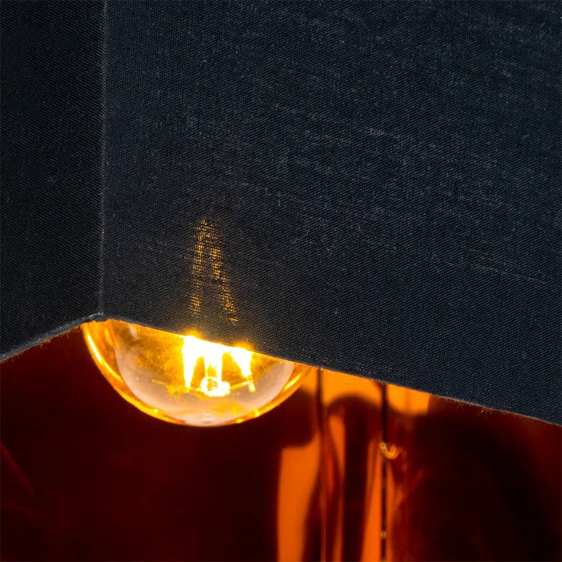 Plafoniera moderna nera con oro - VT