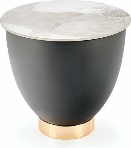 Tavolino da caffè Cecilia S effetto marmo bianco/grigio