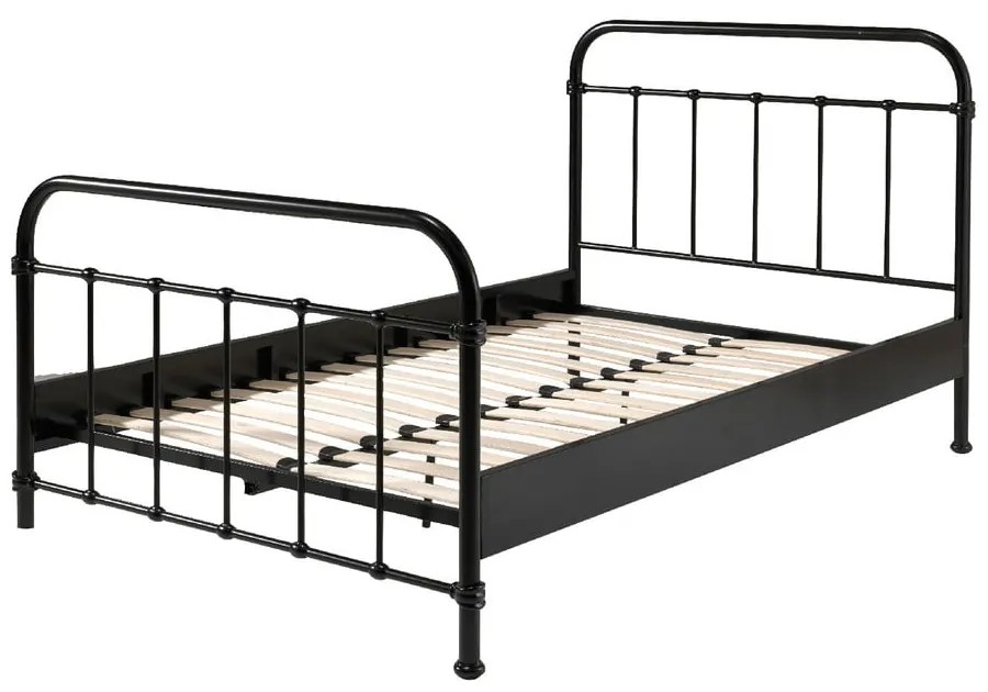 Letto per bambini in metallo nero, 120 x 200 cm New York - Vipack