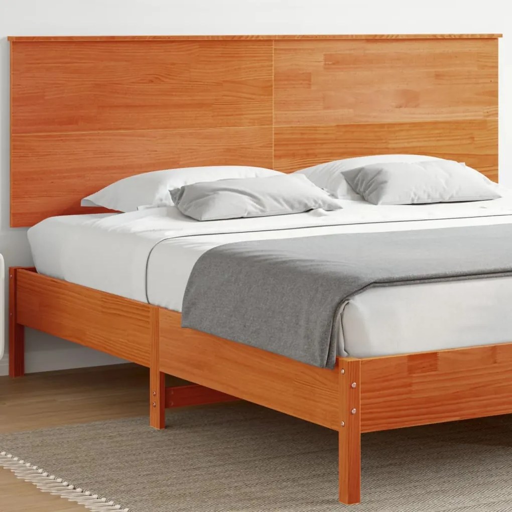 Testiera Marrone Cera 180 Cm İn Legno Massello Di Pino /
