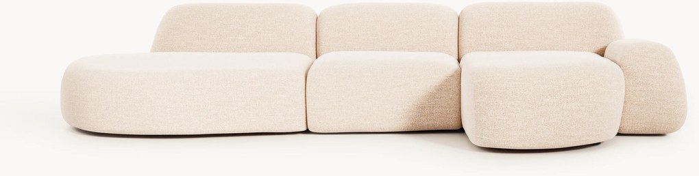 Divano angolare componibile 4 posti in bouclé con chaise longue Wolke